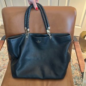Kate Spade black leather tote bag